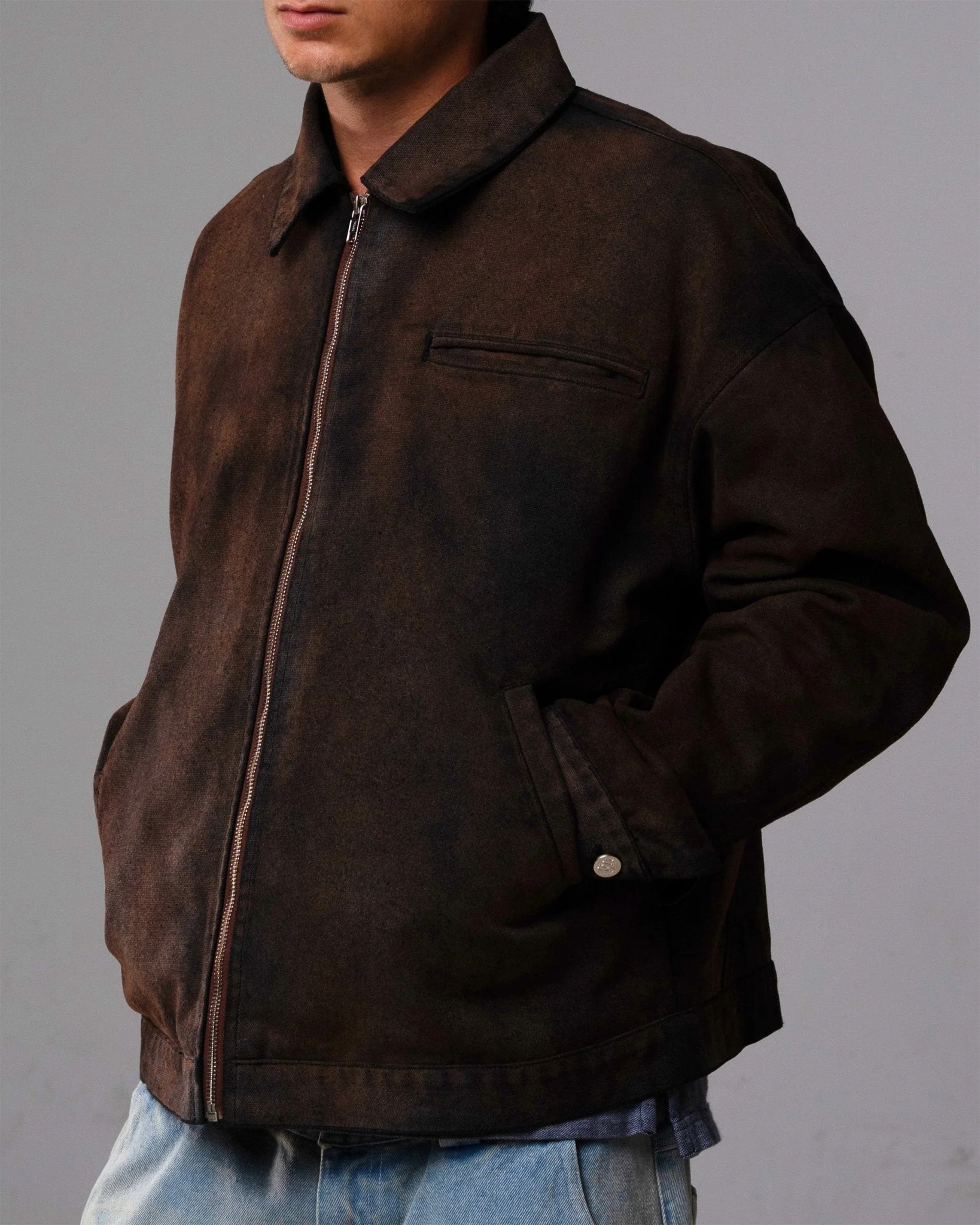 Brown Painter Jacket - Image 4