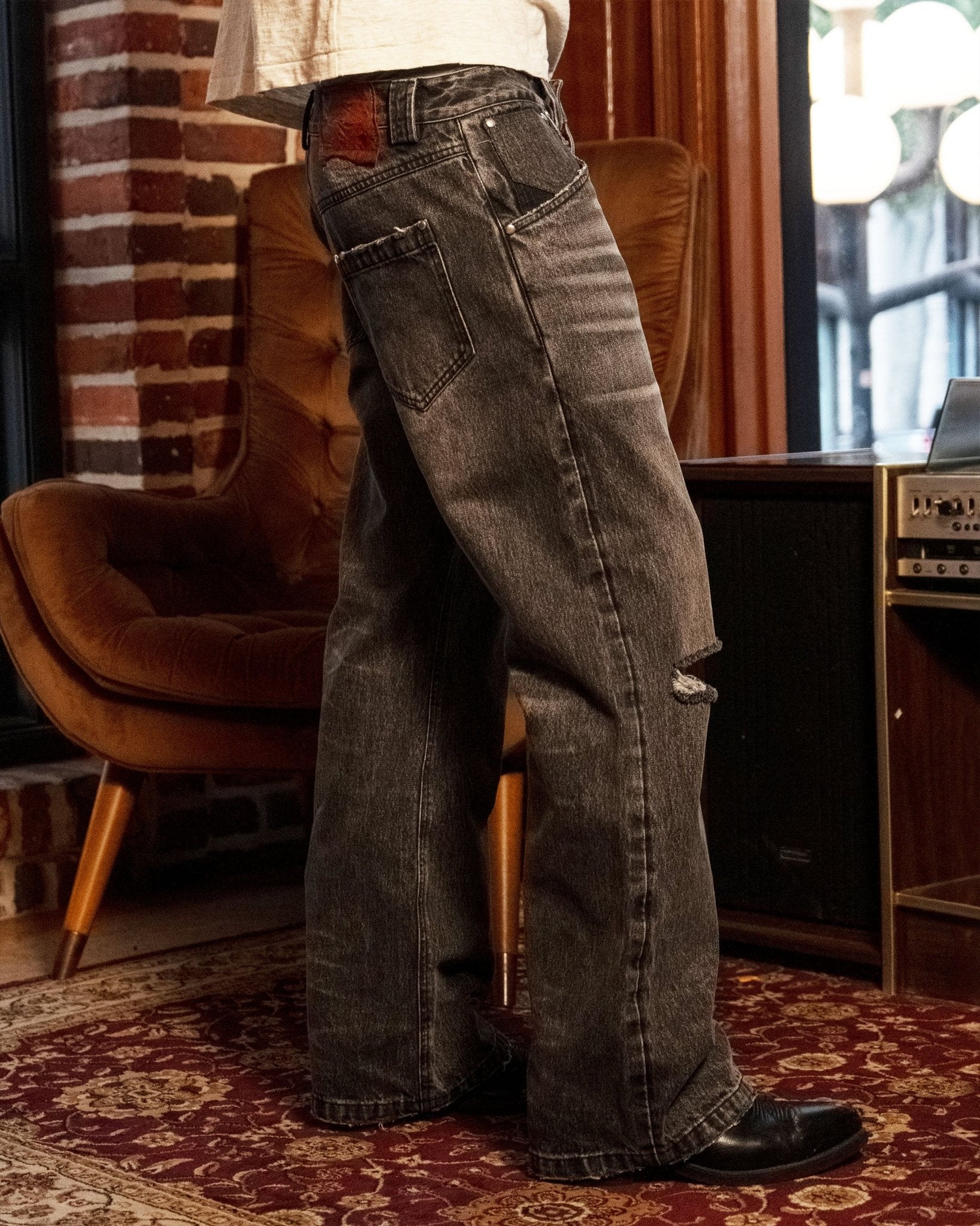 Black Repaired Selvedge Bootcut - Image 4