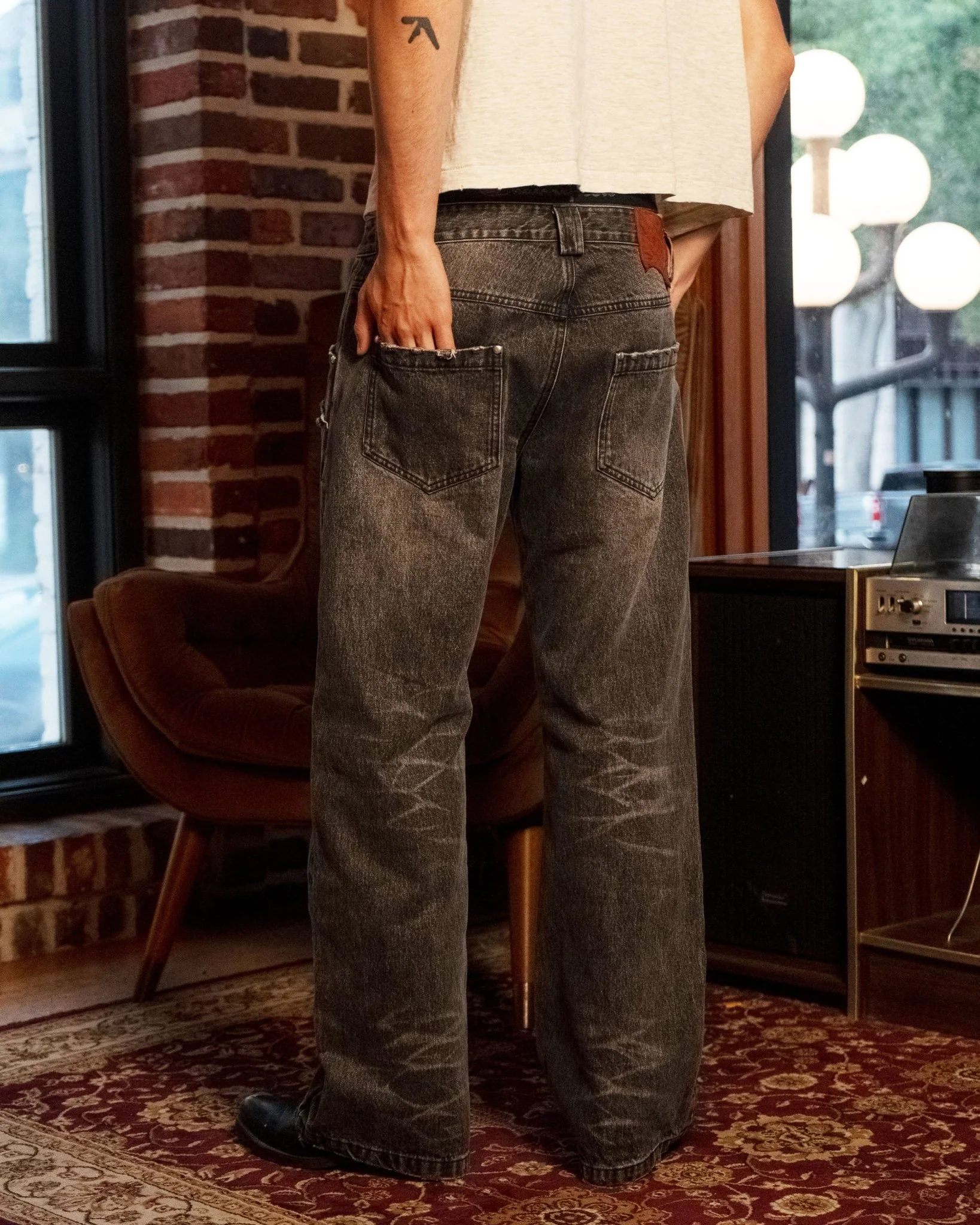 Black Repaired Selvedge Bootcut - Image 5