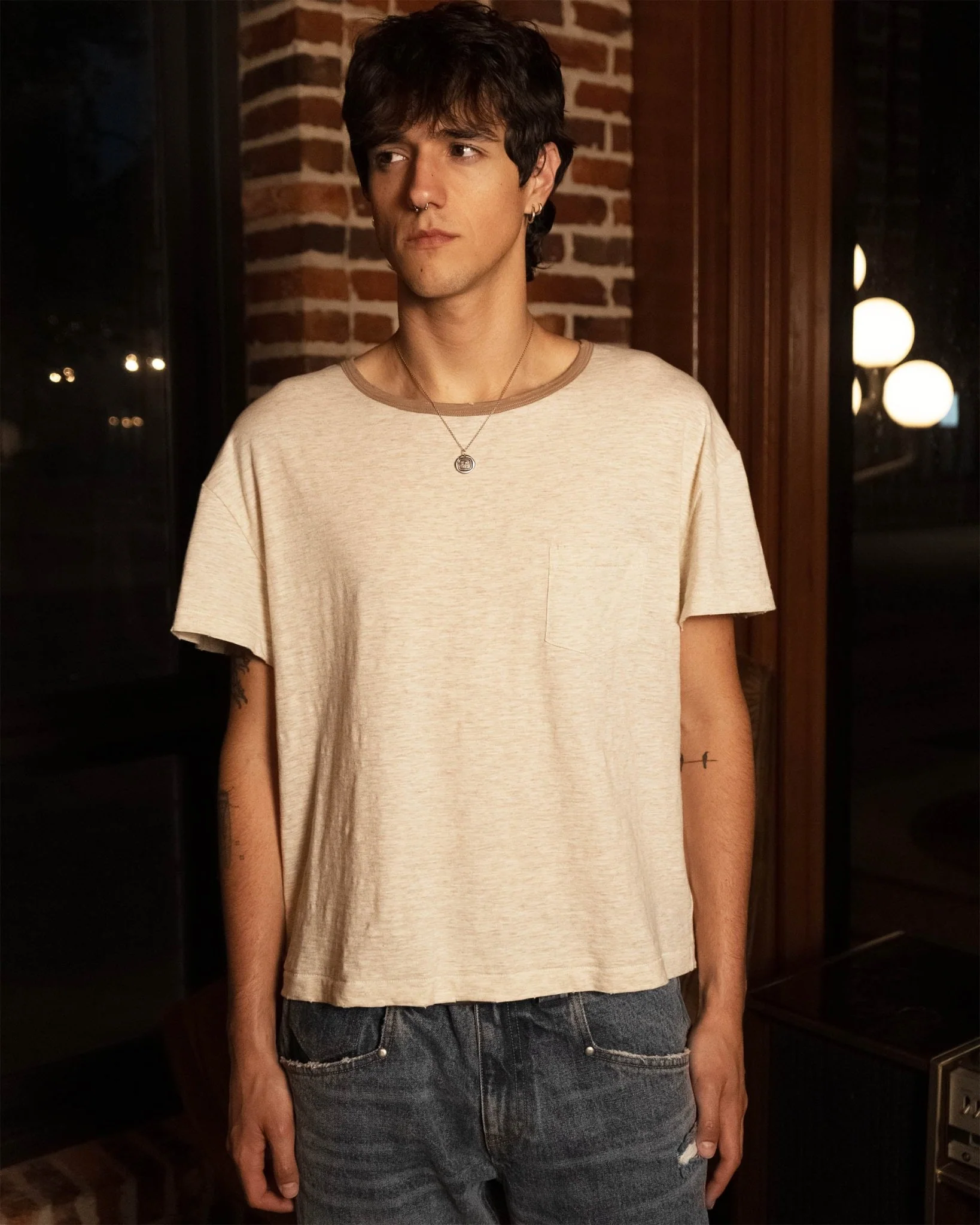 Oatmeal Ringer Tee - Image 4