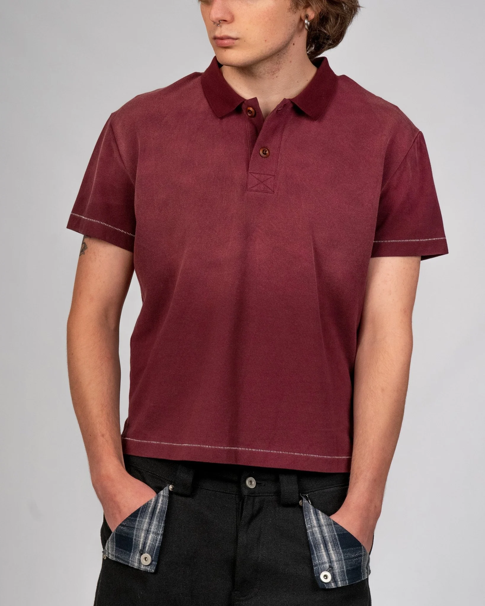 Sunfaded Red Polo - Image 3